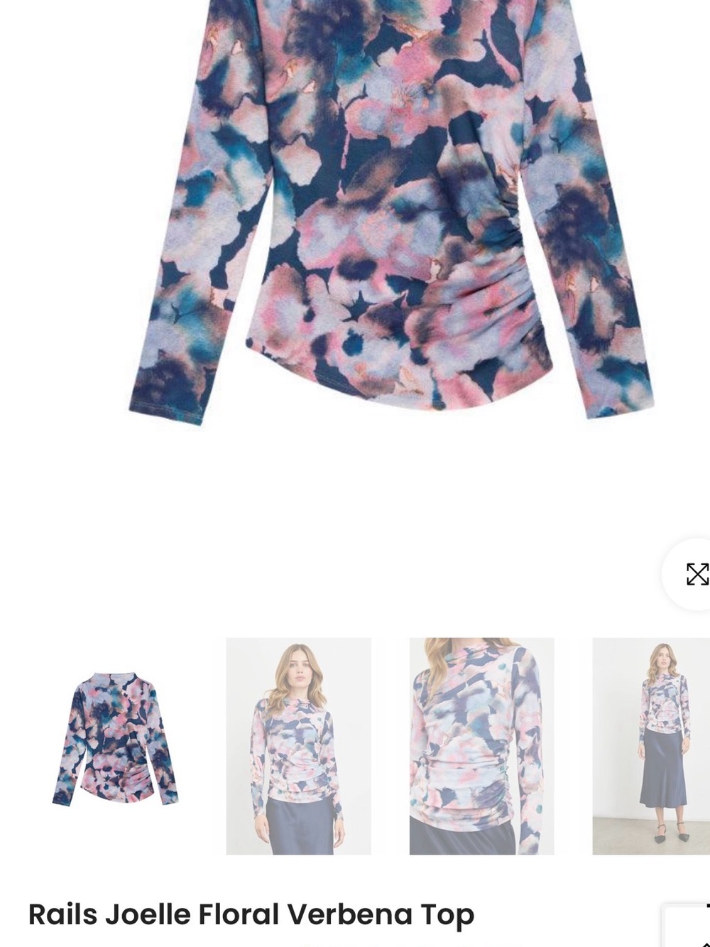 Rails Joelle Long-Sleeve Floral Top - Pink, Navy, Teal